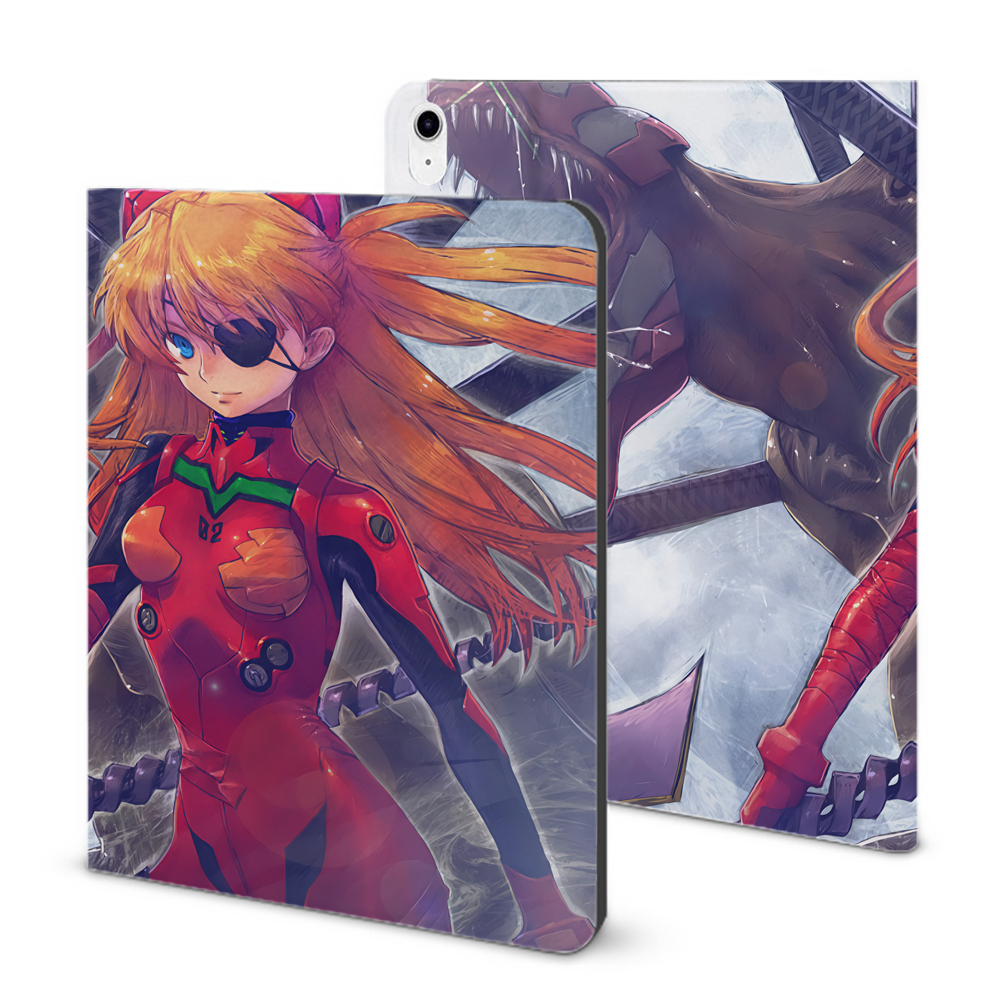 （画像用） EVA 新世紀エヴァンゲリオン IPad ケース ブック型 PUレザー TPU 耐衝撃 軽量 薄型 ペン収納なし 全面保護 IPad 各モデル対応